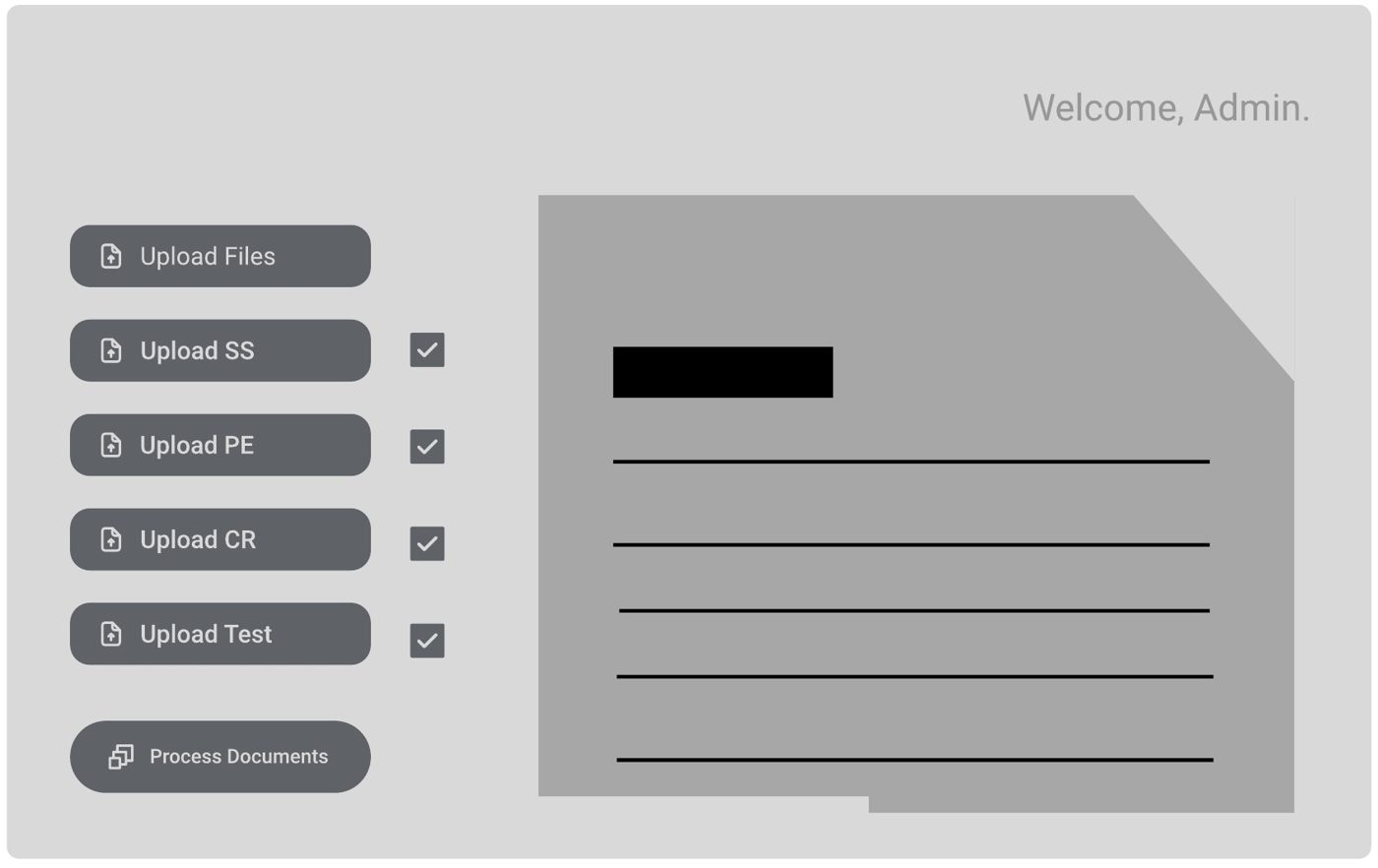 Wireframe going straight from uploads to processing